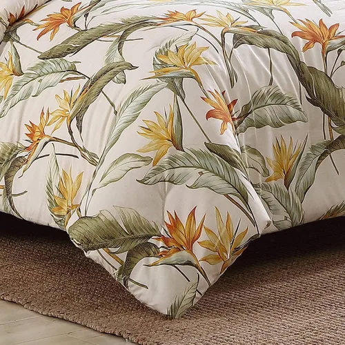 Vista 3 de Tommy Bahama - Juego de funda de edredón tamaño King, ropa de cama de algodón con fundas a juego y cierre de botón, juego de ropa de cama súper