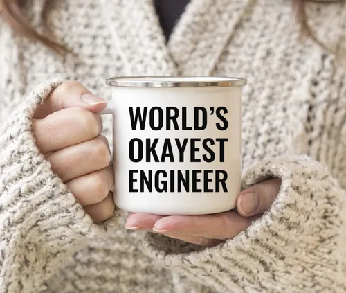 Vista 3 de Andaz Press Taza de café de acero inoxidable de 11 onzas, regalo de broma para café, diseño del ingeniero más bueno del mundo, paquete de 1, taza
