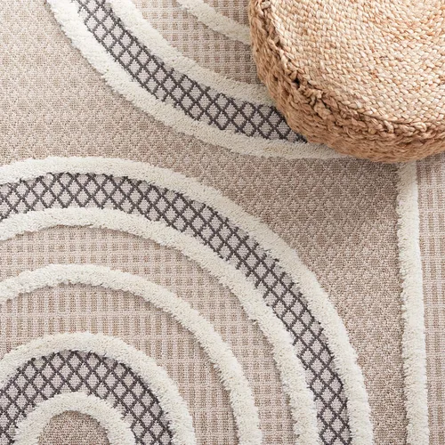 Vista 7 de SAFAVIEH Urban Collection URB210B - Alfombra para pasillo, 2 pies 2 pulgadas x 8 pies, beige y marfil, diseño moderno de flecos con borlas
