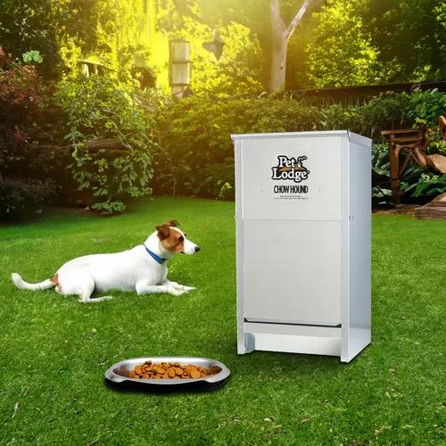 Vista 5 de Little Giant Chow Hound - Medidor pesado, capacidad de 25 libras, plateado