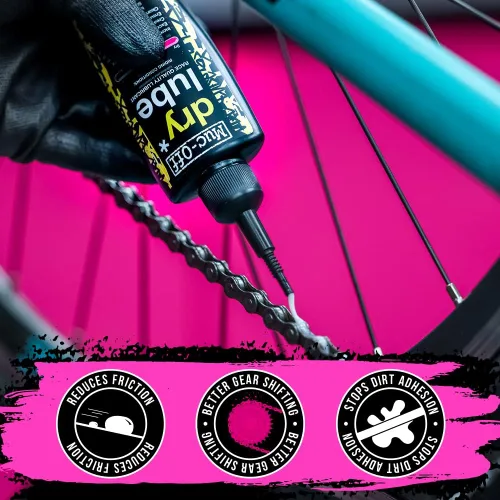 Vista 7 de Muc-Off Nano Tech - Limpiador de bicicletas y lubricante de cadena seca Muc, 4.1 fl oz, lubricante biodegradable para cadena de bicicleta adecuado