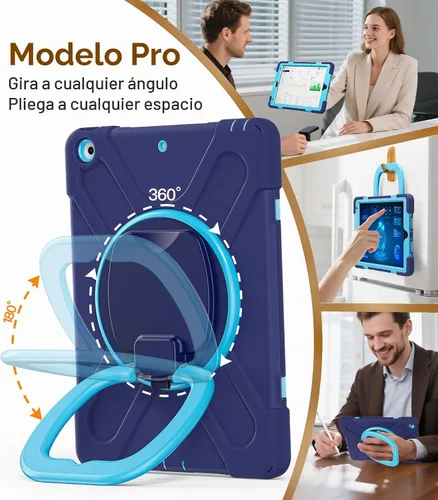 Vista 2 de BATYUE - Funda a prueba de golpes para iPad 9ª/8ª/7ª generación (10,2 pulgadas) - Azul marino A01-Azul marino
