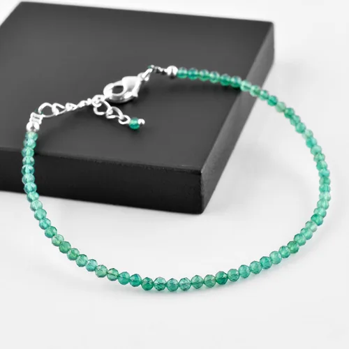 Vista 24 de Yanara Stone Bracelets For Women Beads Dainty Gemstones Jewelry for Women Birthstone, Chakra Energy Healing Crystals, Silver Plated Chain 8 inch