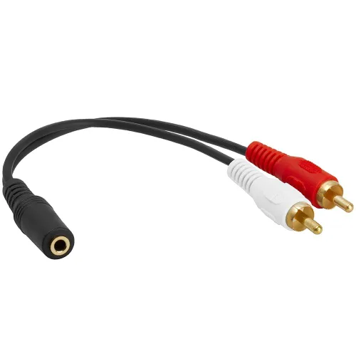 Vista 9 de [5 unidades de 2 RCA macho a 1 RCA hembra audio estéreo Y-Cable, 2 conectores RCA a 1 cable de subwoofer RCA Jack Y-Adapter 1 RCA F a 2 RCA M