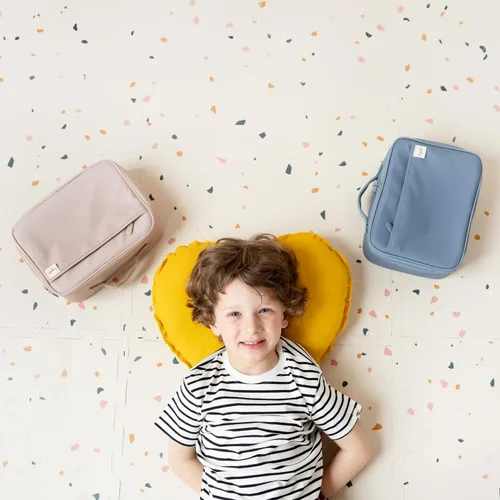 Vista 8 de 3 Sprouts Lonchera para niños, niños y niñas, lonchera aislada para niños y niñas, perfecta para la escuela y los viajes, Loncheras para niños y Azul
