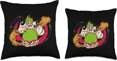 Vista 3 de Disney 100 Villains La Sirenita Úrsula Halloween D100 - Almohada de 16 x 16 pulgadas, multicolor