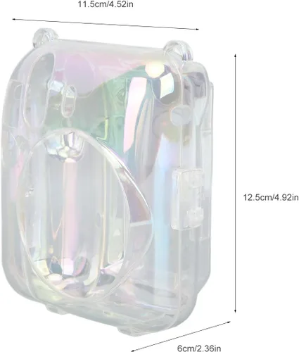 Vista 6 de Funda transparente para mini 12 instantáneos, cámara de película con capacidad para 10 películas en la parte posterior y correa ajustable