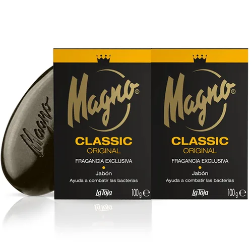 Vista 3 de Magno Jabón 3.5 oz La Toja. Magno Classic Black 8 pack