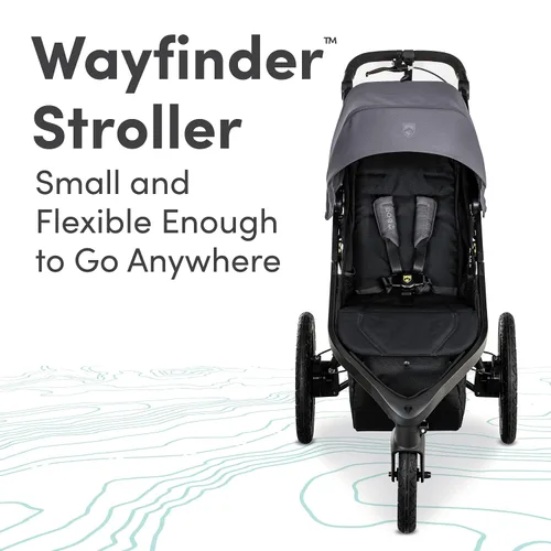 Vista 3 de BOB Gear Wayfinder - Cochecito para correr con doble suspensión independiente, neumáticos llenos de aire y asiento infantil Britax Willow S