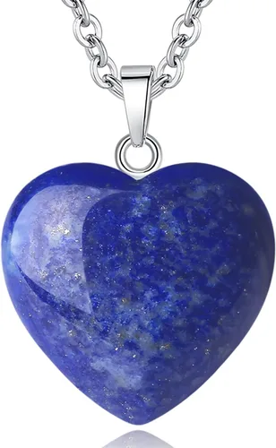 Vista 7 de Collar de Cristal de Cuarzo Cristales Curativos Collares para Mujeres Regalo del Día de las Madres Cuarzo Corazón Piedra Preciosa del Amor, Piedra