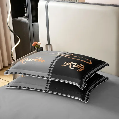 Vista 5 de Erosebridal King and Queen - Funda de edredón personalizada 100% algodón, funda de edredón romántica para el día de San Valentín para los Negro