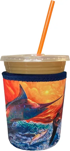 Vista 19 de Funda Koverz para café helado, funda aislante de neopreno para taza, se ajusta a una taza de café de 32 Oz., lavable y reutilizable, accesorios