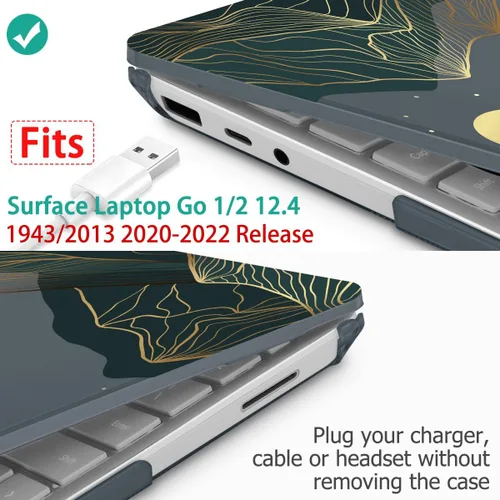 Vista 2 de Mektron Funda para laptop Microsoft Surface GO 3 de 12.4 pulgadas, compatible con Go 2/1, versión 2022-2020, modelo 1943/2013, carcasa rígida
