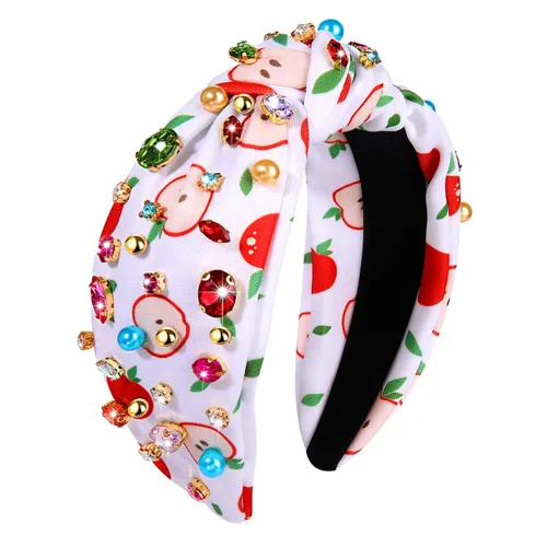 Vista 14 de Diadema para profesora para mujer, diadema anudada con perlas de cristal, trajes de regreso a clases, accesorios, regalos de agradecimiento