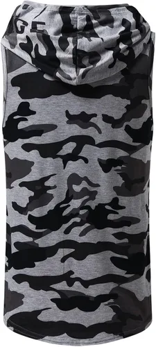 Vista 4 de POLNHDLT Camiseta sin mangas para hombre, camiseta sin mangas con capucha para hombre, camiseta de entrenamiento para culturismo, gimnasio, camiseta