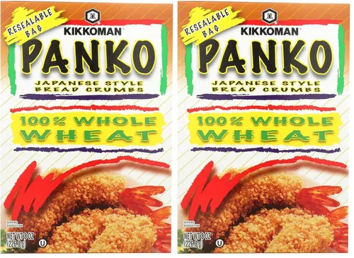 Vista 4 de Kikkoman Migas de pan Panko de trigo integral estilo japonés de 8 onzas, paquete resellable