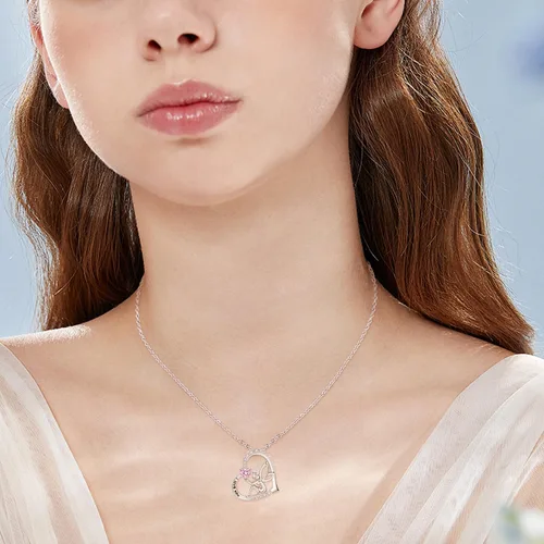 Vista 4 de Dreamboat Sterling Silver Angel Wings Necklace for Women Heart Pendant Necklace Heart Jewelry Irish Gifts for Mom