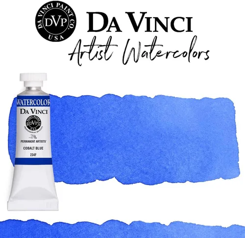 Vista 2 de DA VINCI PAINTS Pintura Acuarela Profesional para Artistas, Azul Cobalto, 15mL