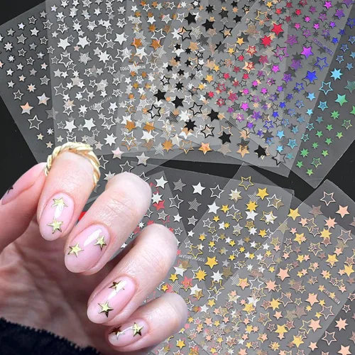 Vista 13 de Calcomanías de uñas de gato, 8 hojas de calcomanías autoadhesivas 3D con diseño de gato dorado, plateado, negro, blanco, para niños, niñas, mujeres
