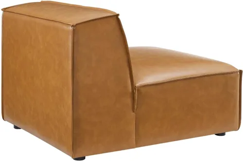 Vista 7 de Modway Restore - Sofá seccional de cuero vegano de 6 piezas en color marrón