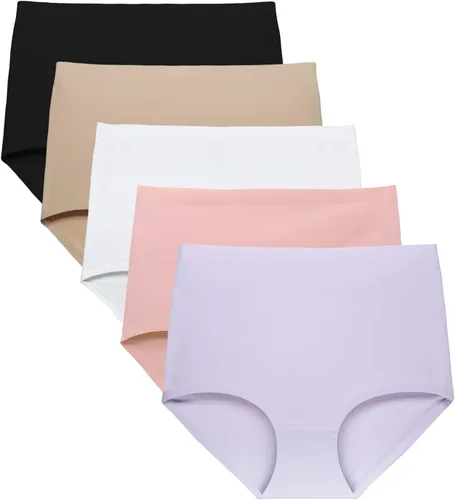 Vista 8 de FallSweet No Show High Waist Briefs Underwear for Women Seamless Panties Suave sin costuras, diseño invisible, se mantiene en su lugar, cintura