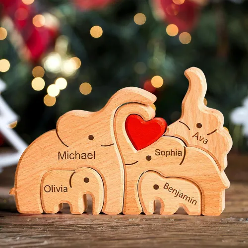 Vista 12 de Pies de bebé de madera personalizados con nombres de familia, We are One, rompecabezas de nombres de miembros de la familia personalizados, regalos