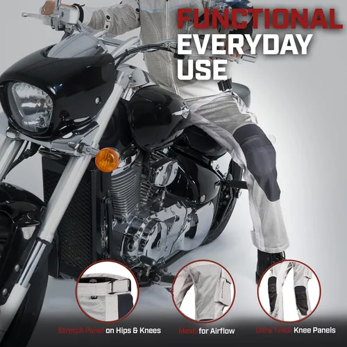 Vista 4 de WICKED STOCK Pantalones de moto de malla - Armor CE Level 2 Pantalones de motocross