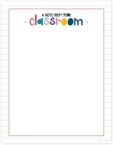 Vista 7 de Mint Teacher - Membrete de manzana, 50 hojas, 8.5 x 11 pulgadas, diseño moderno y colorido para el aula, papel de regreso a la escuela, papelería
