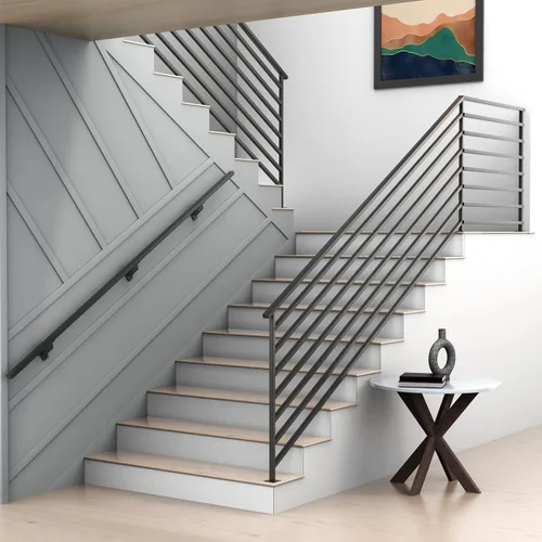 Vista 4 de National Hardware Cooper N830-519 - Soporte de barandilla de 3 pulgadas, color negro mate, soporte de barandilla de escalera para escaleras