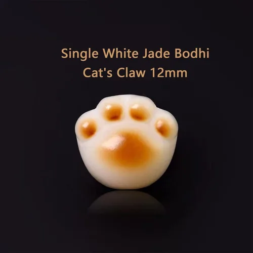 Vista 3 de Cuentas de rosario de jade blanco natural de raíz de Bodhi para mujer con una pulsera de un solo anillo