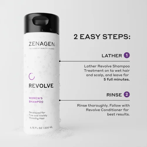 Vista 6 de ZENAGEN Revolve - Kit de trío para mujer Champú + acondicionador + densificador para cabello fino y visiblemente adelgazante, apoya la fuerza