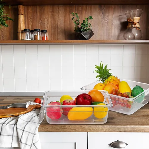 Vista 5 de Zubebe 6 piezas de estante de drenaje de plástico para tamaño bandeja de alimentos transparente rejilla de plástico acrílico bandejas de drenaje