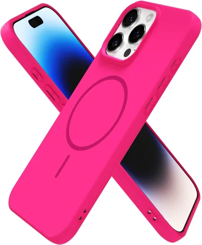 Vista 18 de Oakxco Funda de Silicona Mag Safe para iPhone 12 Pro Max, Funda Magnética Delgada y Fina Compatible con Carga Inalámbrica MagSafe, Bonita Funda