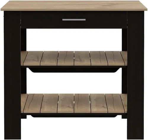 Vista 8 de TUHOME - Isla de cocina Cala, 40 islas de cocina de madera de ingeniería, multicolor