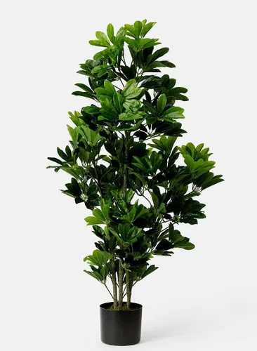Vista 2 de Una planta artificial en maceta de palmera Schefflera para interiores y exteriores de 40 pulgadas