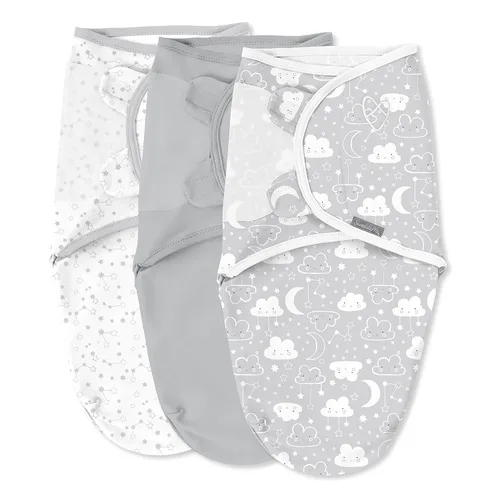 Vista 34 de SwaddleMe Manta original – Tamaño pequeño/mediano, 0-3 meses, paquete de 3 (corazones de bebé), fácil de usar, mantiene al bebé cómodo y seguro