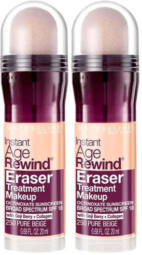 Vista 32 de Maybelline Instant Age Rewind Eraser Foundation con SPF 20 y provitamina B5 hidratante, 110, 1 unidad