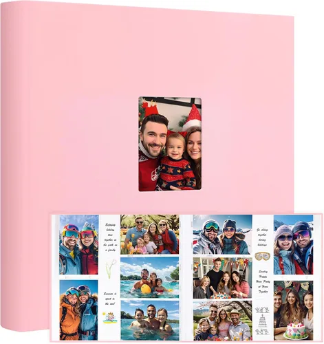 Vista 16 de Álbum de fotos de 600 bolsillos 4x6 con espacio para escribir, álbum de fotos de gran capacidad 4x6 que contiene 600 fotos horizontales