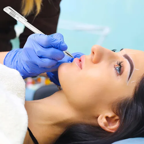 Vista 4 de Beaupretty Pluma de mapeo de cejas Microblading Mapping Pen Stencil Maquillaje Ojo Cejas Labios Forros Blanco Maquillaje Posición Marca Herramientas