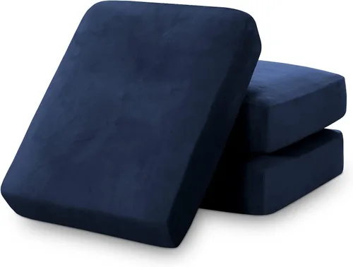 Vista 18 de PrinceDeco Fundas de cojín para sofá, funda elástica y lavable, funda de cojín ajustable de tela de terciopelo antideslizante, protector de muebles