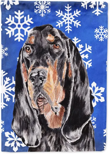 Vista 321 de Caroline's Treasures SC9374GF Bulldog English Snow flakes Holiday Garden Flag Buzón Bandera decorativa para patio exterior, patio, obras de arte