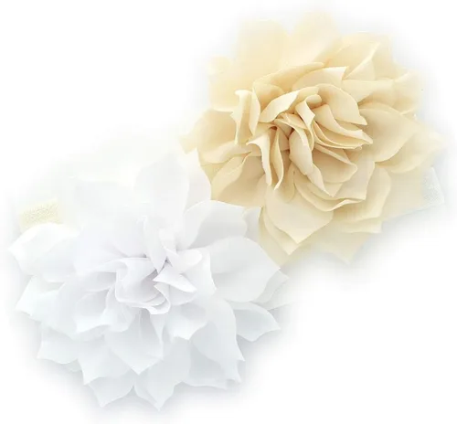 Vista 46 de Diademas de flores de pétalos para bebés y niñas, par elástico para niños pequeños