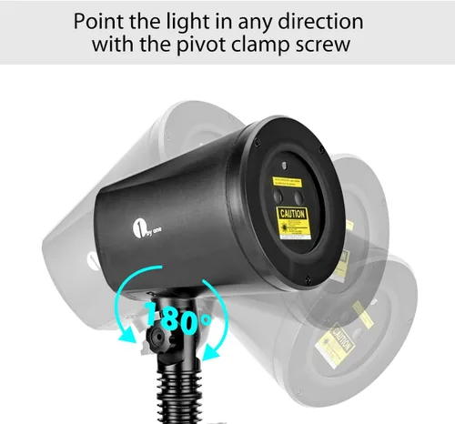 Vista 8 de 1byone mágico interior y exterior Navidad Patrones de luz láser, luces brillantes con patrones en verde y rojo de árbol de Navidad