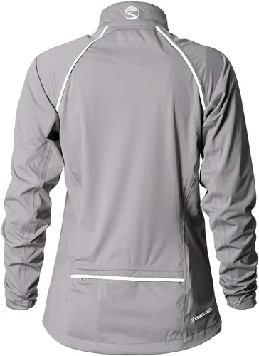 Vista 2 de Showers Pass Elite Cloudburst - Chaqueta impermeable y transpirable para mujer, chaqueta de viaje plegable para deportes al aire libre, Titanio, XL