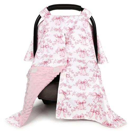 Vista 11 de Funda para asiento de coche infantil, toldo cálido de invierno de minky suave para bebés y niños pequeños, abertura con correa ajustable, funda Negro
