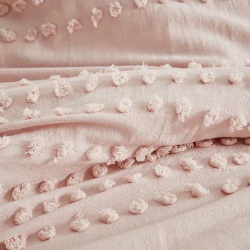 Vista 11 de [Usado] Comfort Spaces Juego de edredón de algodón con diseño de pompones de tul Jacquard, relleno alternativo, ropa de cama moderna para todas