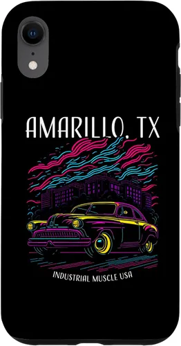 Vista 8 de iPhone 15 Amarillo TX Industrial Muscle USA Classic Hotrod Car Design Case