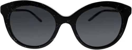 Vista 2 de Prada PR 02YS 03Y5S0 Gafas de sol redondas de plástico negro lente gris