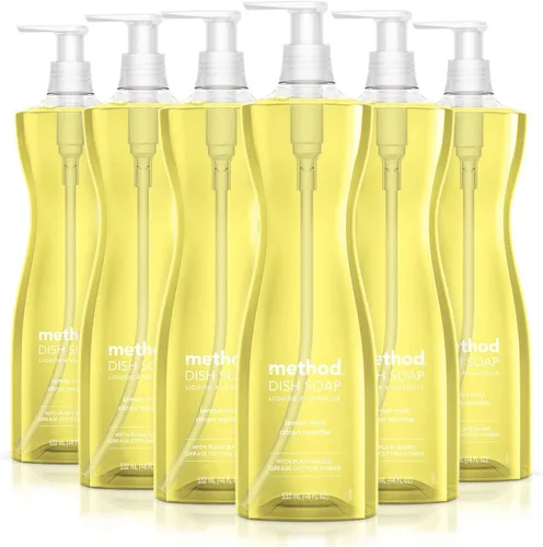 Vista 14 de Method Jabón de gel para platos, aroma a clementina, resistente a la grasa y alimentos pegados, fórmula libre de crueldad, fabricado con plástico