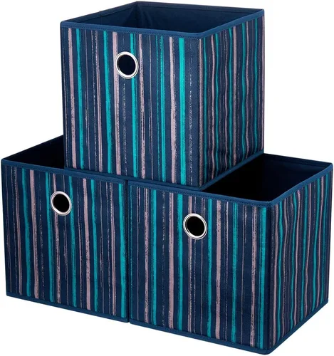 Vista 11 de QY-SC19-6 - 6 cubos de almacenamiento plegables de tela de 11 x 11 x 11 pulgadas, para organizadores del hogar, cajones de almacenamiento